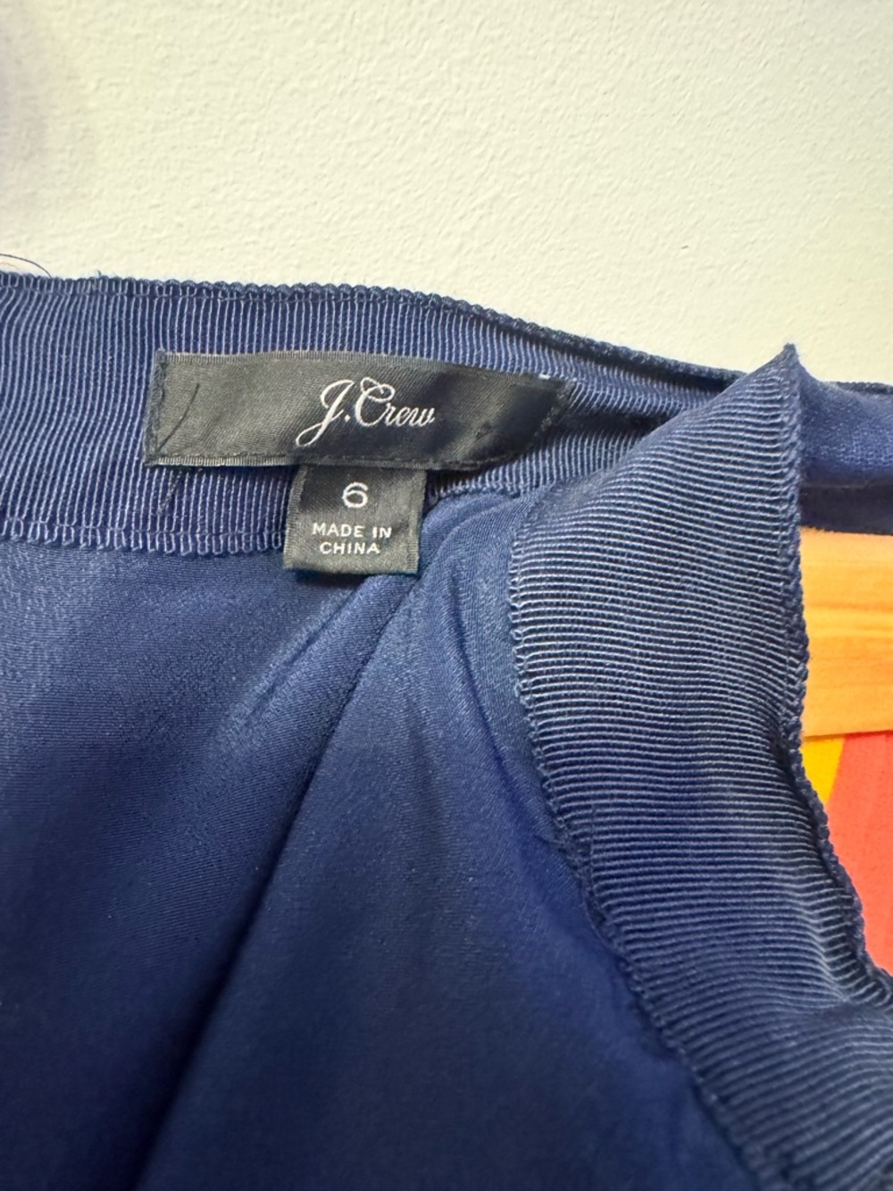 J. Crew Multicolor Pleated Circle Skirt in Navy, Yellow, Pink & Red - Picture 2 of 2